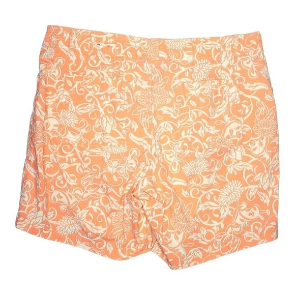 Lane Bryant Shorts Plus Sz 20 Lightweight Casual Floral Peachy Orange - Picture 2 of 7